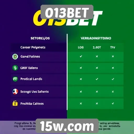 Comparativo entre 013BET e concorrentes do setor
